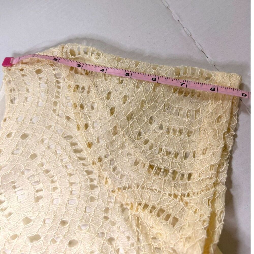 J.Crew Womens Ivory Crochet Lace Short Sleeve Top Size 6 Lined Button Back - Picture 9 of 11